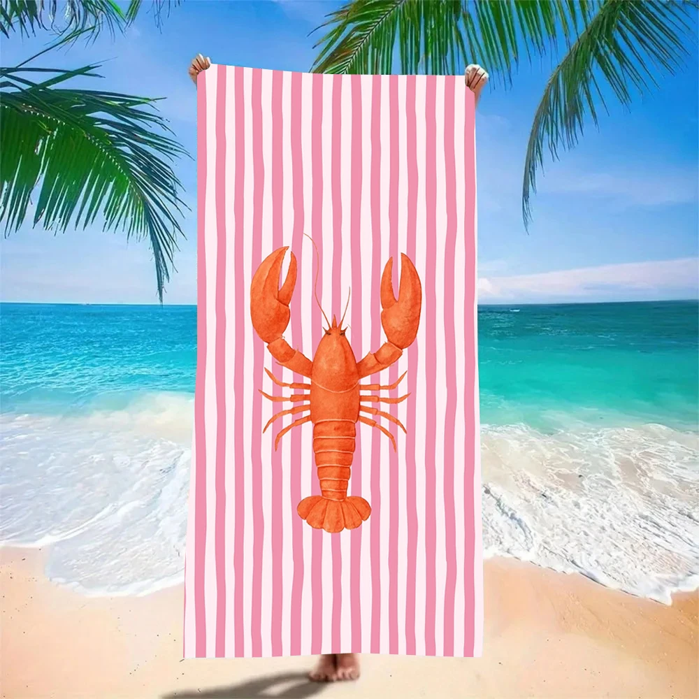 Fresh Summer Fruit Beach Towel - Quick Dry Microfiber with Lemon Blueberry & Sardines Can Print, Sand Free Blanket for Pool