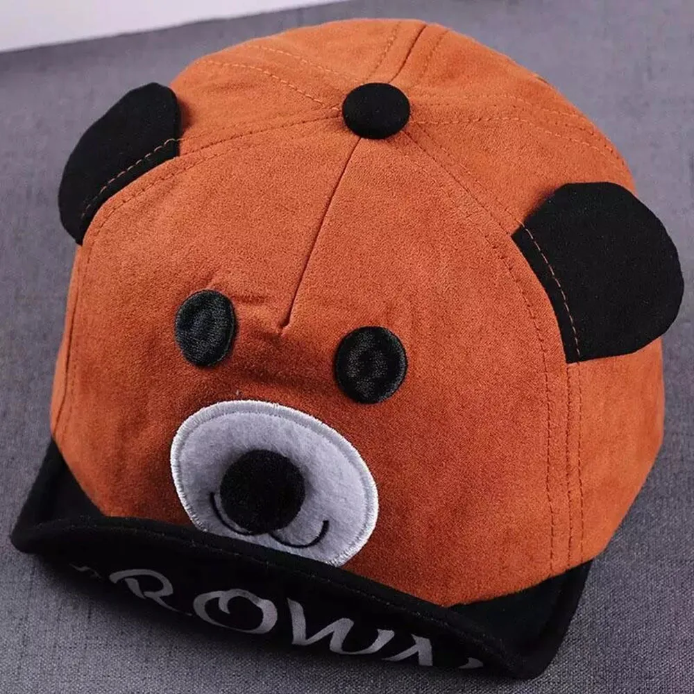 Children\'s Caps Baby Hats Cartoon Bear Ears Adjustable 6-24 Months Baby Boy Baseball Cap 100% Brand New And High Quality