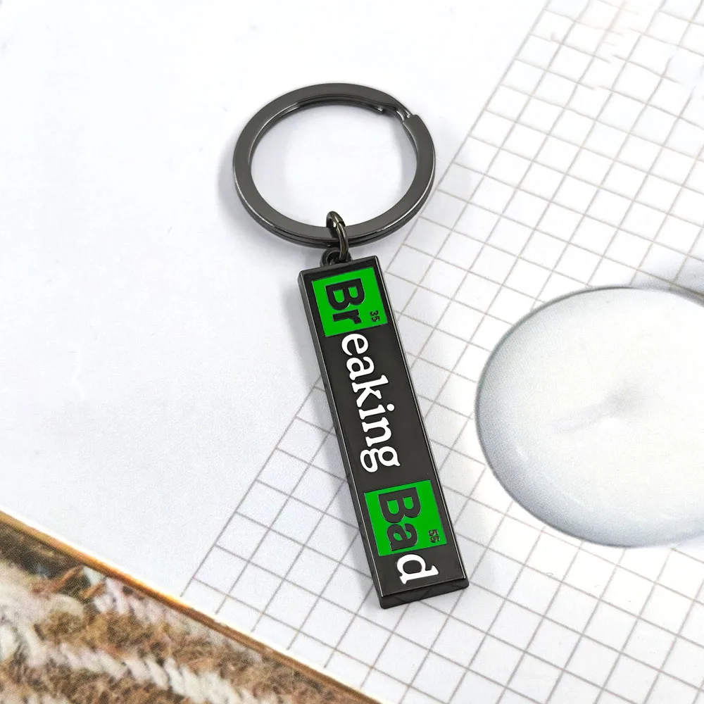 Breaking-Bad Schlüsselanhänger Walter White Heisenberg Metall-Schlüsselring Periodensystem-Element Fan-Kollektion Rucksack-Anhänger Geschenk – Detail 7
