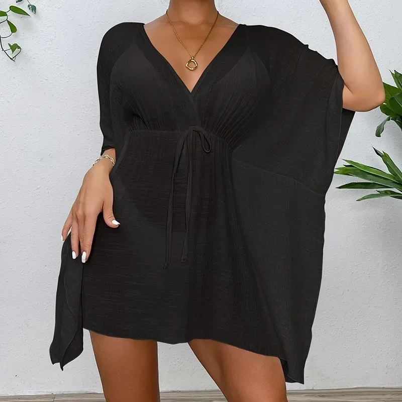 Verano Beachy cubrir BIKINI mujeres Vestido de playa encubrimientos traje de baño moda suelta ropa de playa sólida traje de baño