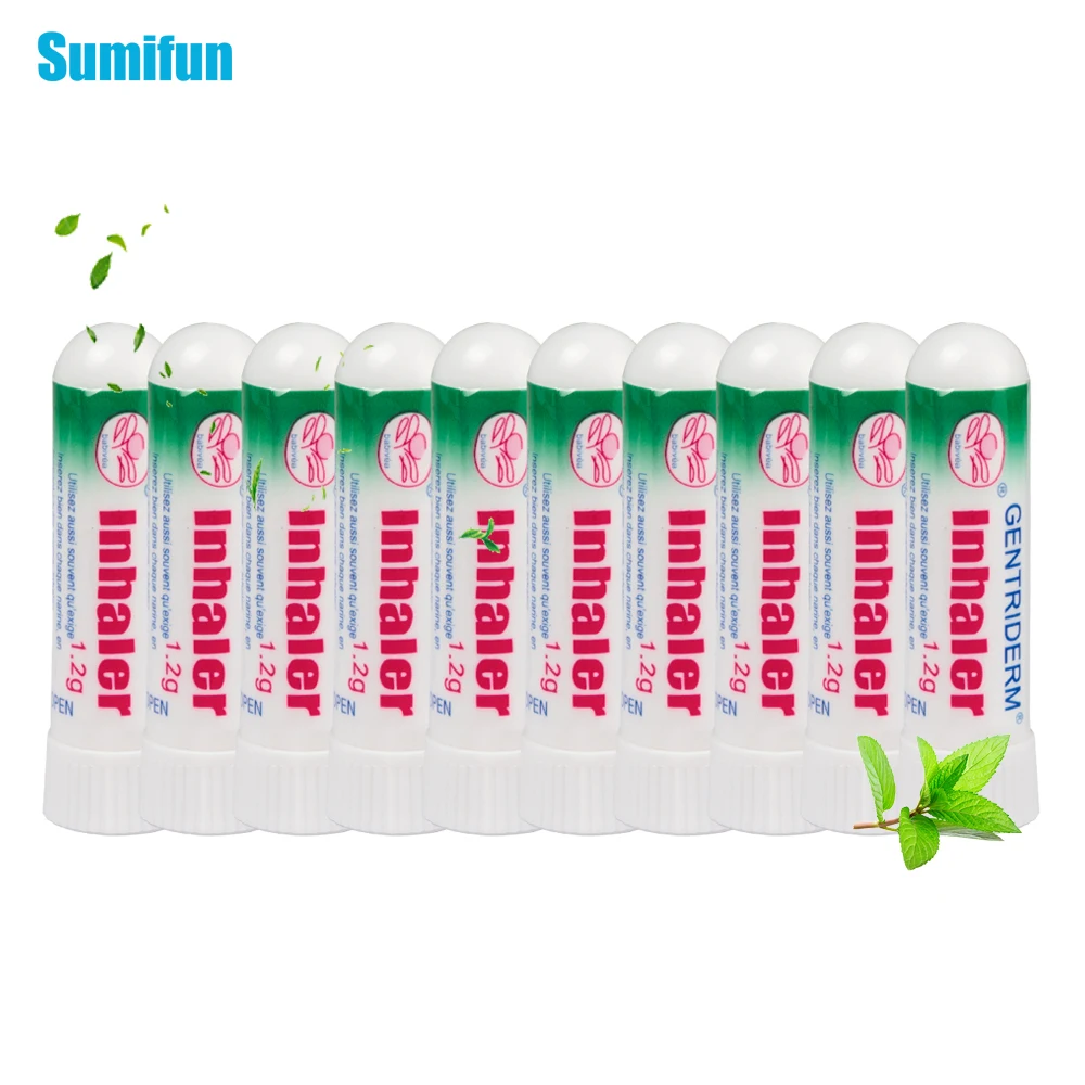 

10Pcs/Set Original Thailand Nasal Inhaler Mint Refresh Balm Treat Sinusitis Rhinitis Nasal Congestion Cream Body Fatigue Plaster