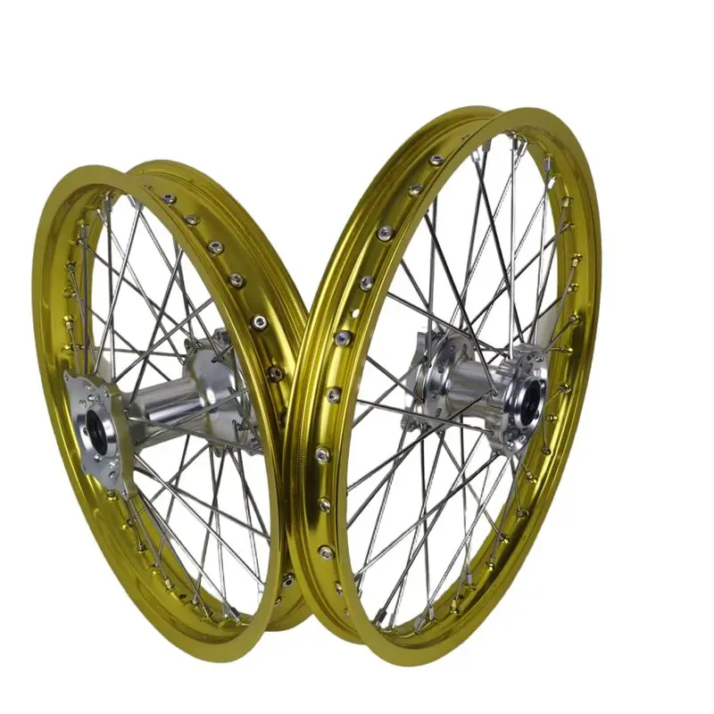 Yellow Rim Fit RMZ 21 18 Inch Wheel Set Dirtbike Alloy Wheels Rims Motocross Wheels - view 2