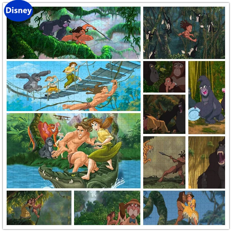 

Tarzan and Jenny Disney 1000-Piece Jigsaw Puzzle Children's Brain-Burning Puzzle Game Handmade Gift Decoration