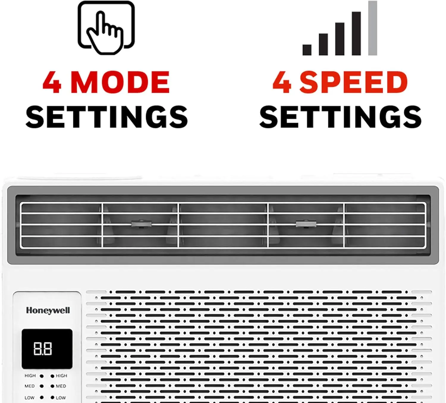 Aire acondicionado de ventana digital BTU, control remoto, 4 modos, ecológico, cobertura de 250 pies cuadrados