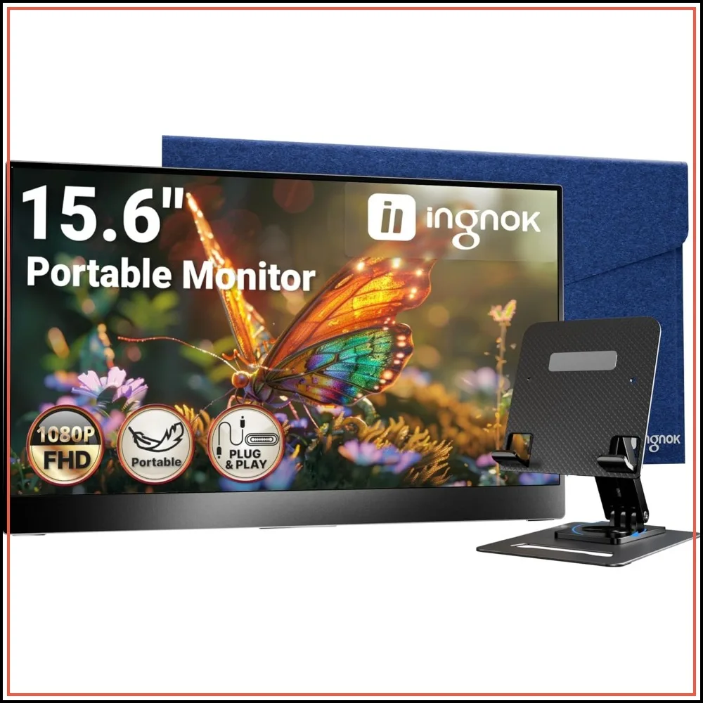 

15.6'' FHD IPS Portable Monitor – Ultra Slim External Screen with USB C/HDMI for Laptop, PC, Mac, Phone, PS4, PS5, Switch