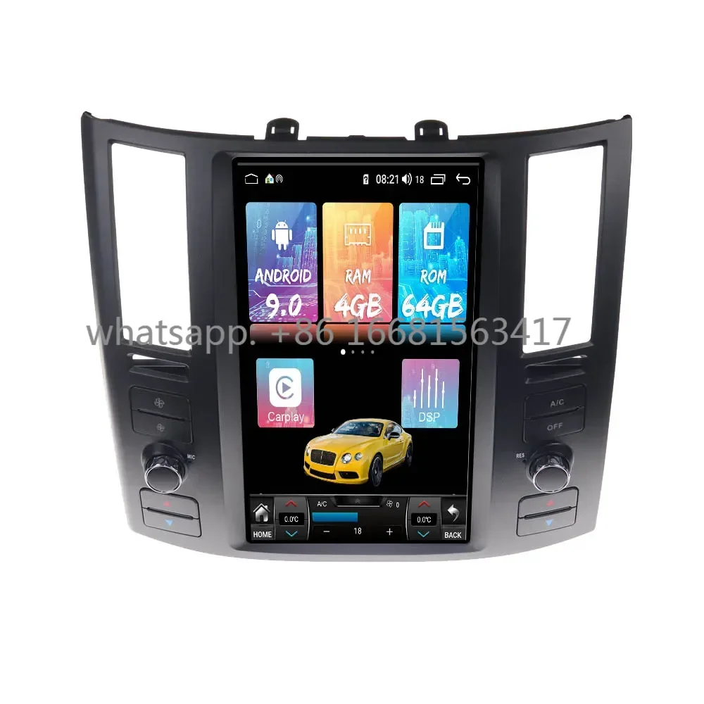 Tesla Screen Android 9.0 Car Multimedia For Infiniti FX35 FX45 2004-2008 Radio Player GPS Navigation