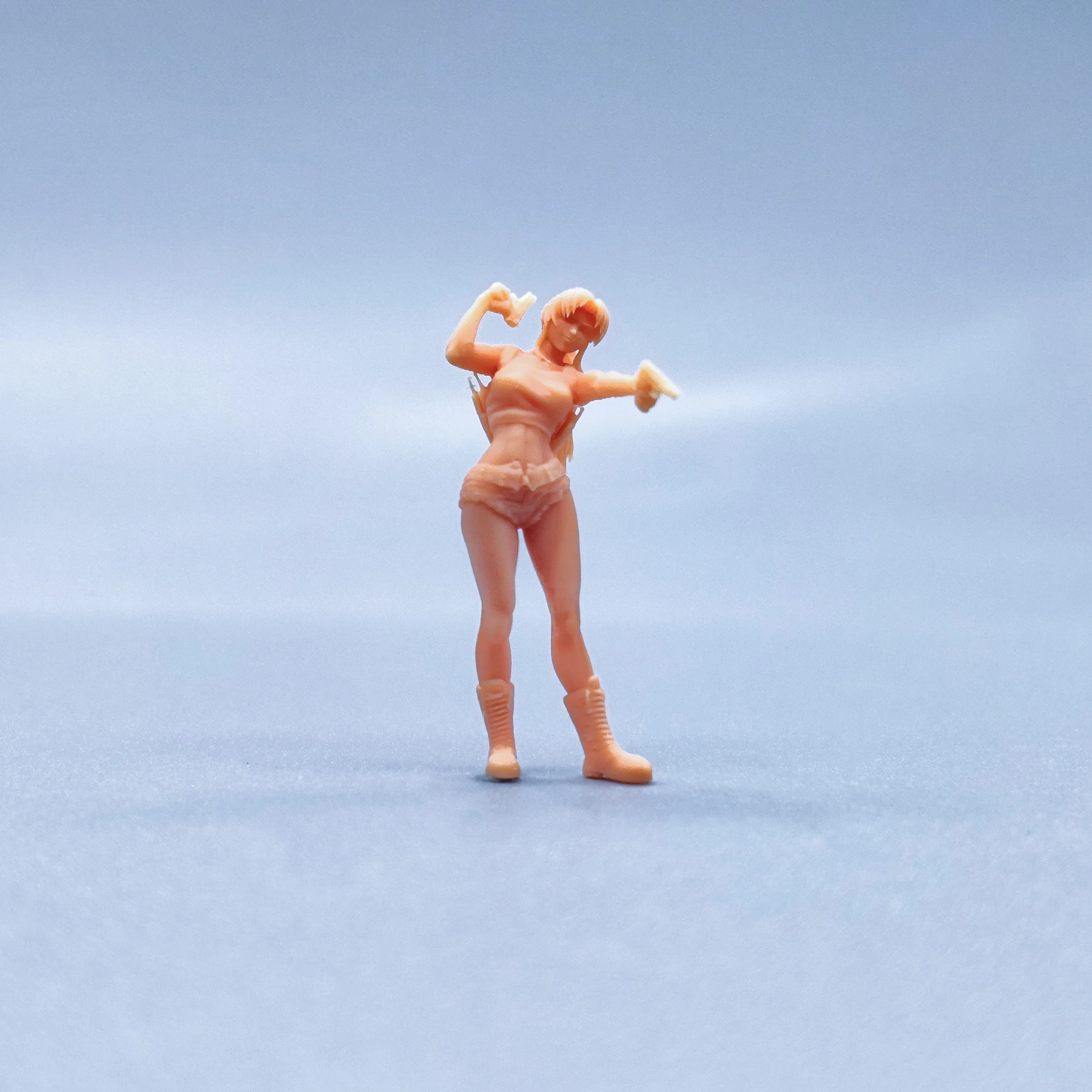 1/64 1/50 1/43 Figuren Modell Harz stehende Haltung zwei Pferdes chwanz Frau ungefärbte Miniaturen Diorama Hand-paintedV706