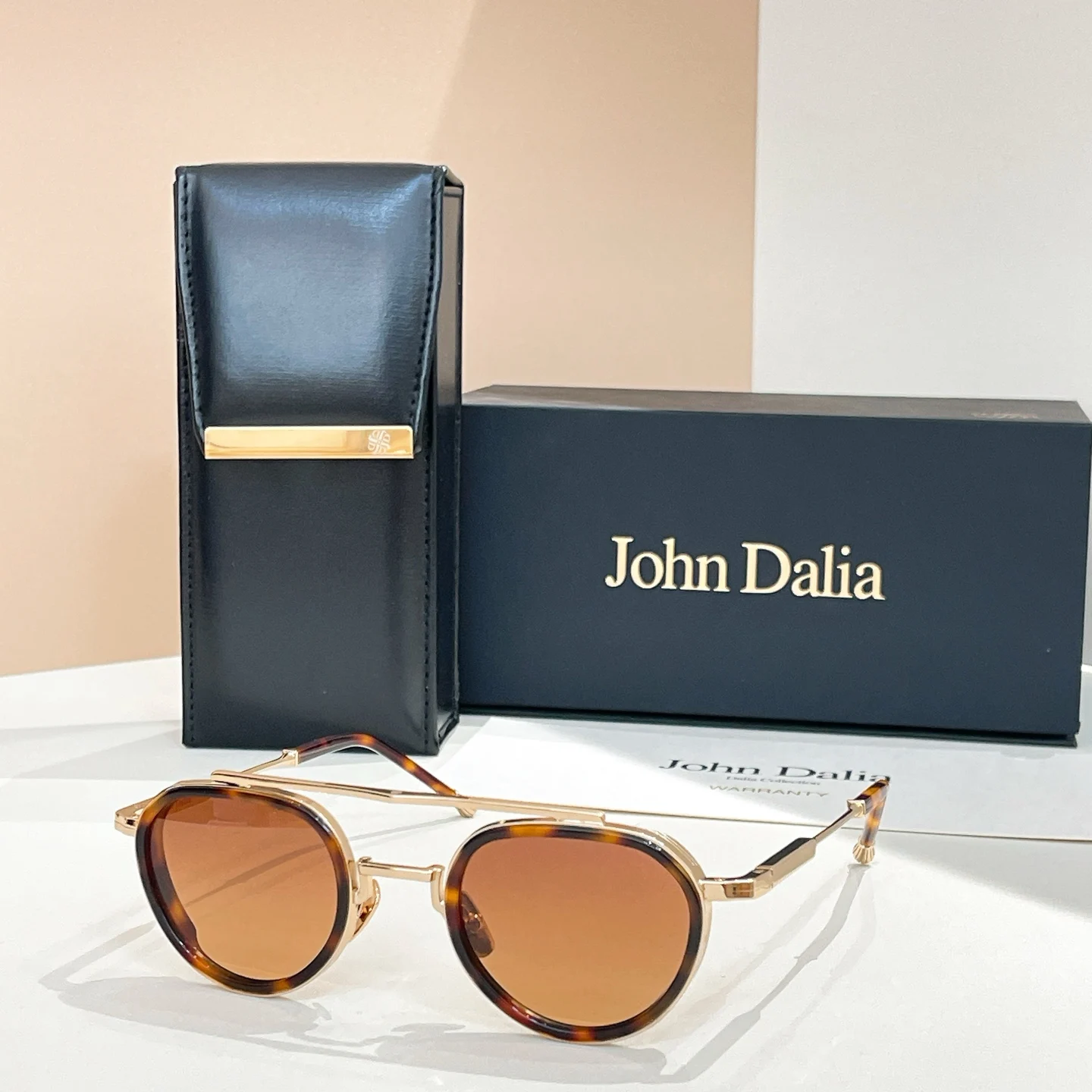 

Original For JOHN DALIA JD JULIA Stylish Casual Business Men Sunglasses Oval Tortoise Alloy Frame Vintage Women Couple Eyewear