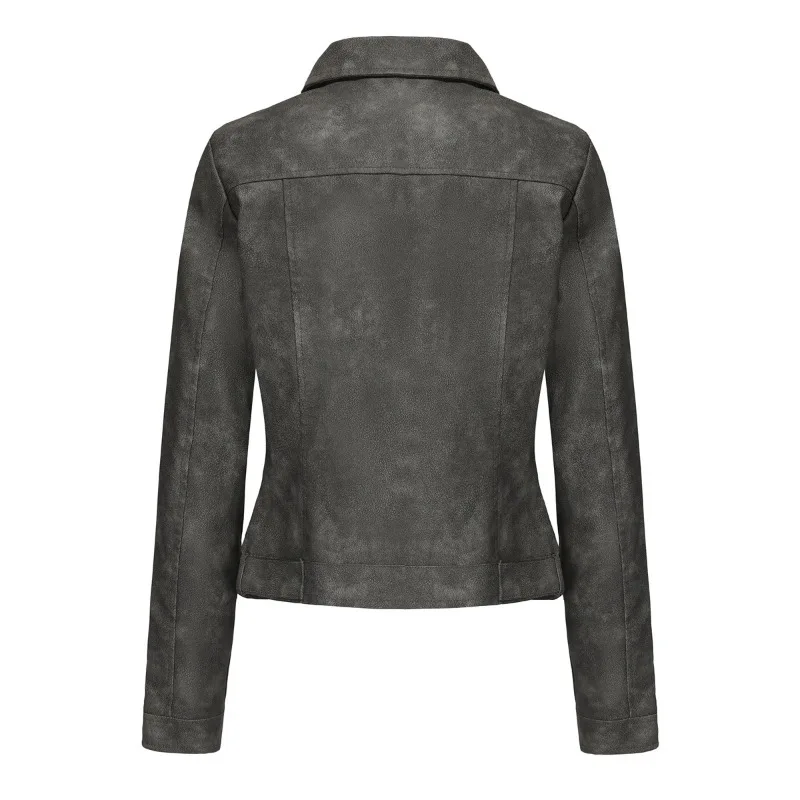 Vestes en cuir de moto à fermeture éclair multiple pour femmes, manches longues, manteau Streetwear, combinaison de peau, automne, hiver