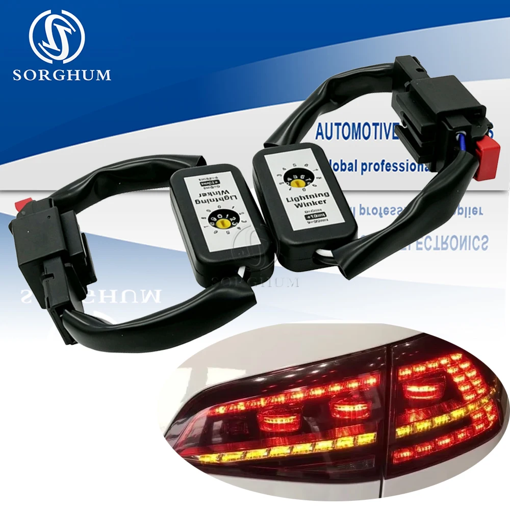 Left & Right LED Taillight Add-on Module Cable Wire Harness For VW Golf 7 2012 Dynamic Turn Signal Tail Light Indicator MVP02055