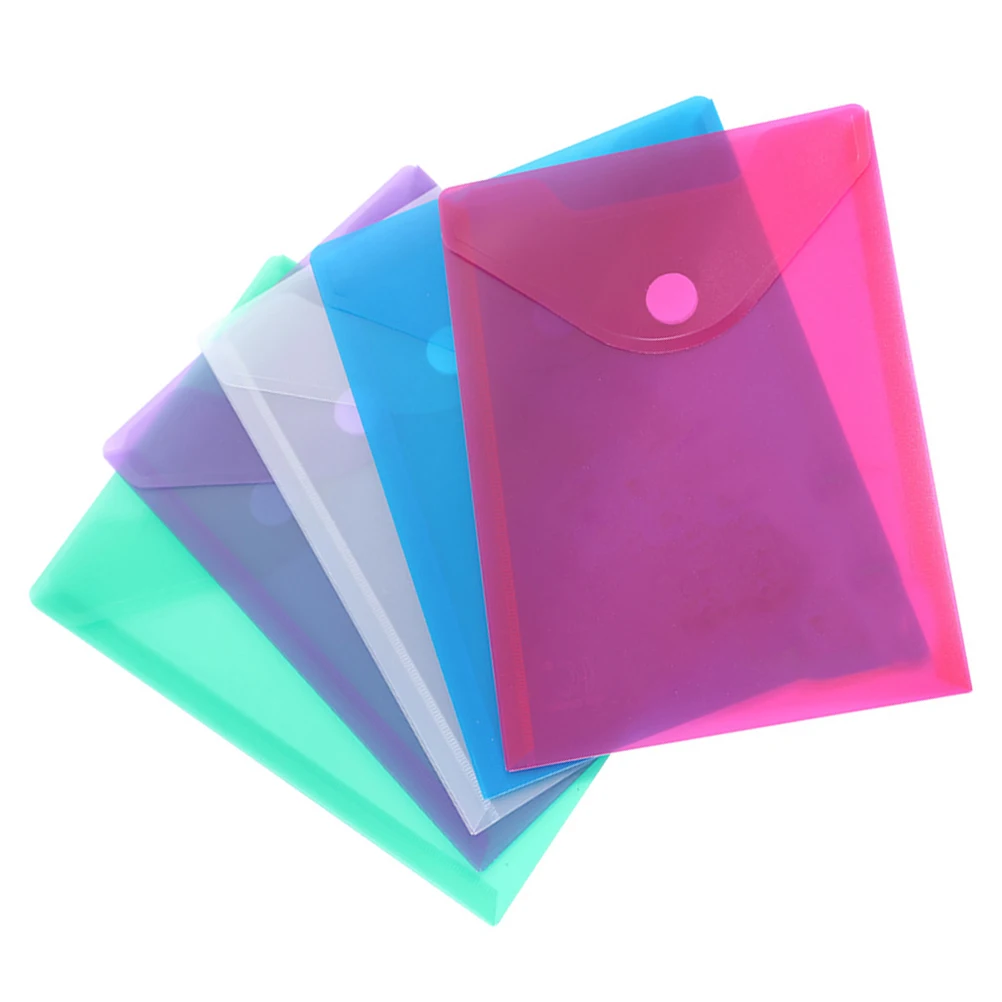 

10pcs Document Folders Clear PP Waterproof Office File Pockets Buckle Storage ganizer For Papers Memos Documents