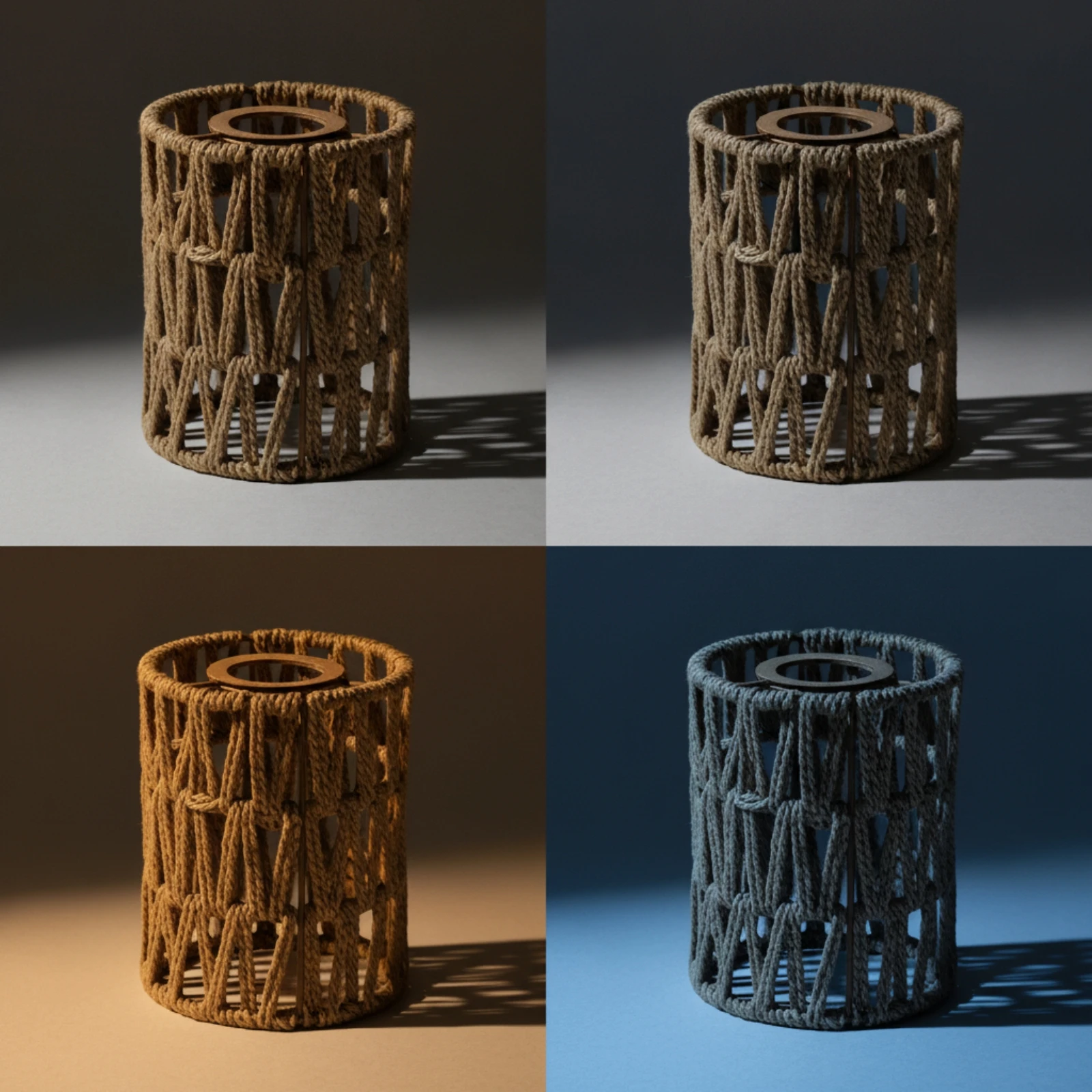 Paper Rope Lampshade Rustic Woven Lampshade Woven Lamp Shade Bohemian Cylindrical Lamp Shade Handmade for Pendant Lamps, Cafes