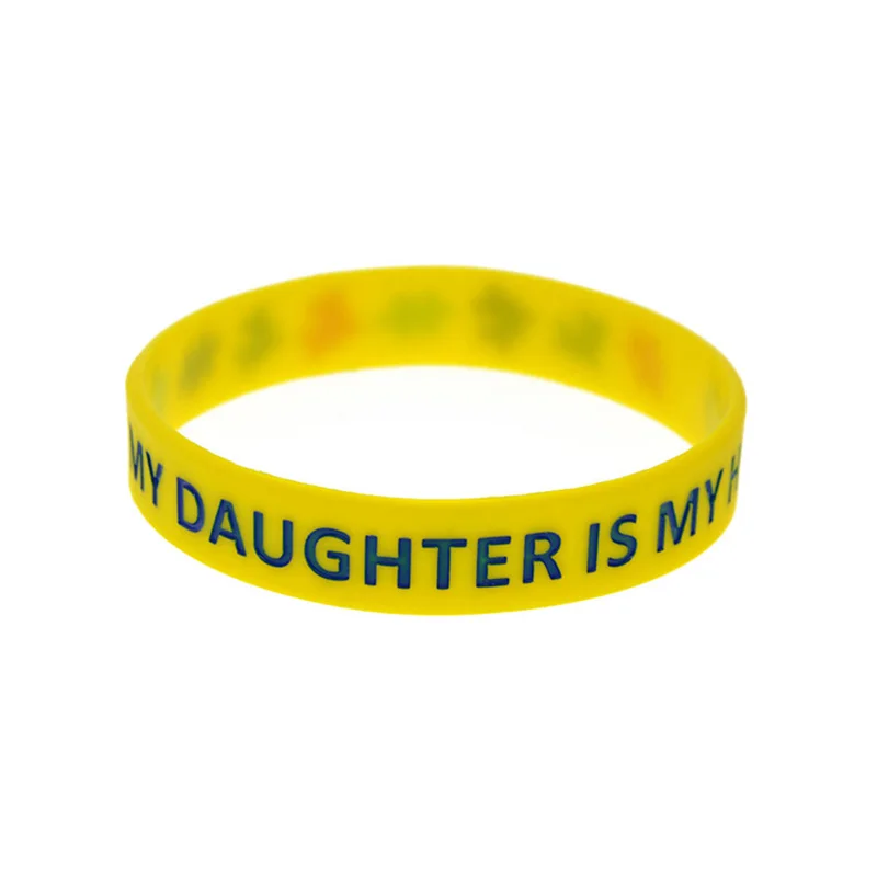 1 PC Emotional Gift for Mom My Daughter is my Hero Silikon-Gummi-Armband mit Puzzle-Logo, modisches Armband, Erwachsenengröße – Detail 8