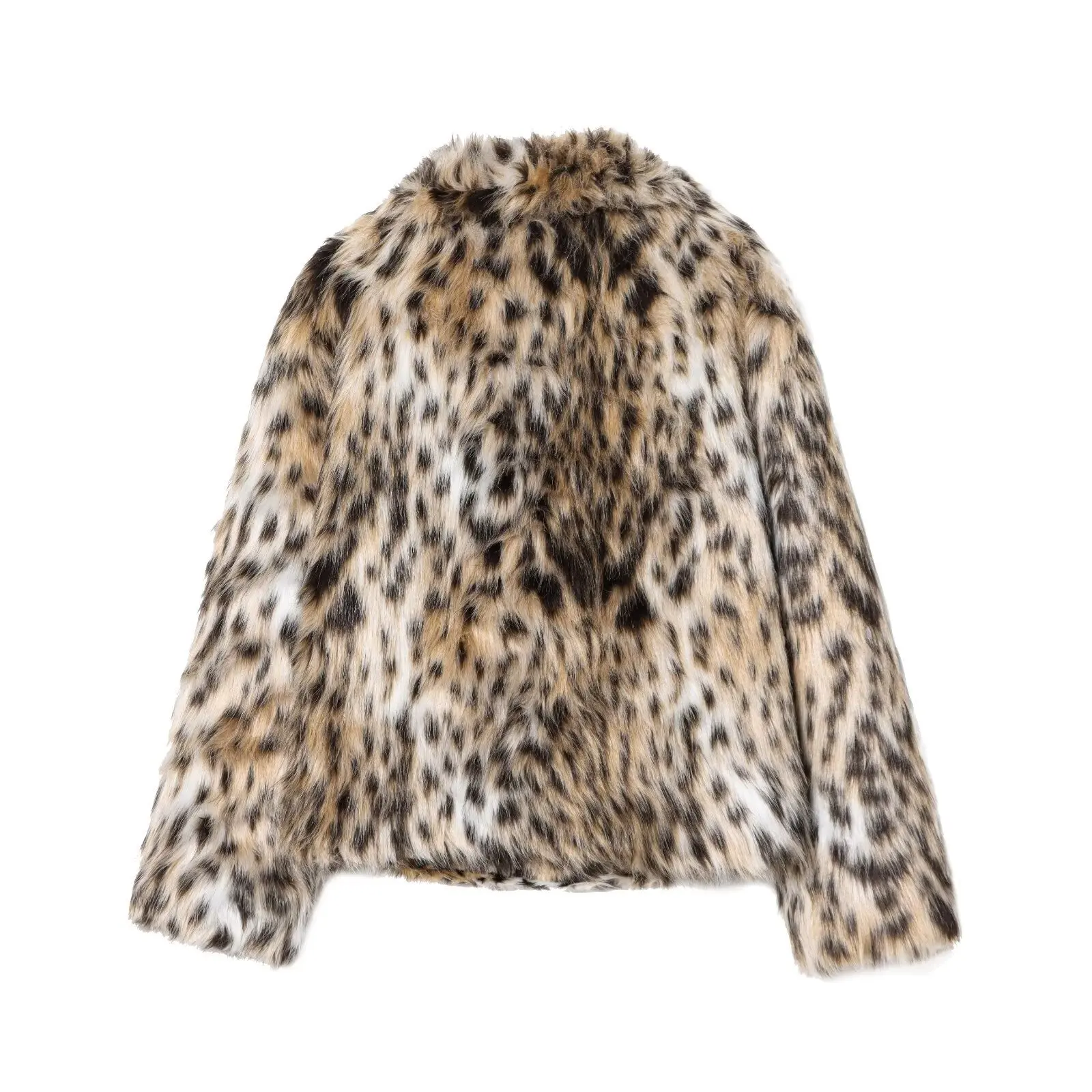 Maxdutti British Fashion Women's Leopard Print Faux Fur Coat Jacket Women For Winter Women's Jacket Woman Clothes Tops