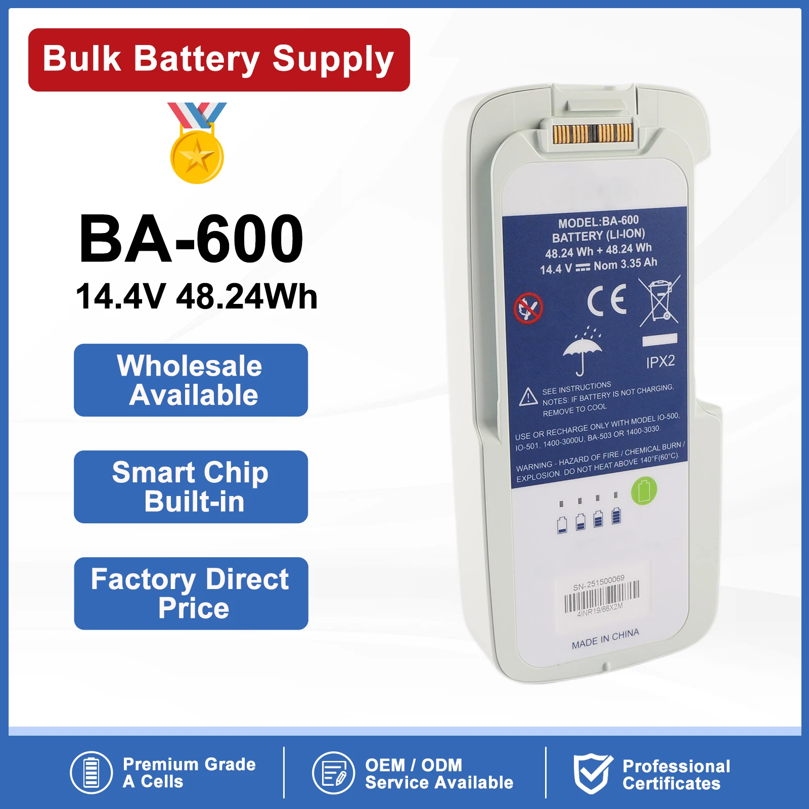 BA-600 BA-500 Battery Replacement For Inogen One G5  Rove 6  Portable Oxygen Concentrator