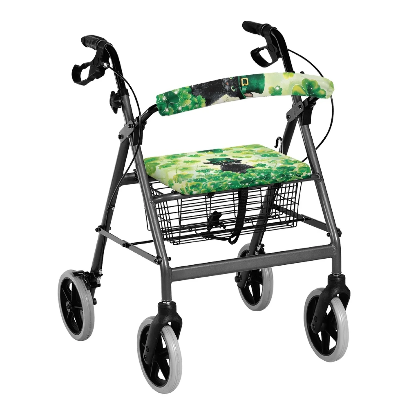 Coloranimal Black Cat Clover 2 Pcs Rollator Seat Cover for Ladies Rollator Seat Covers 2026 Collection