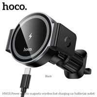 HOCO HW35 Magnetic Wireless Fast Charging Car Holder In Car Air Outlet Mobile Phone 15W Fast Chargers For Iphone Android Phone