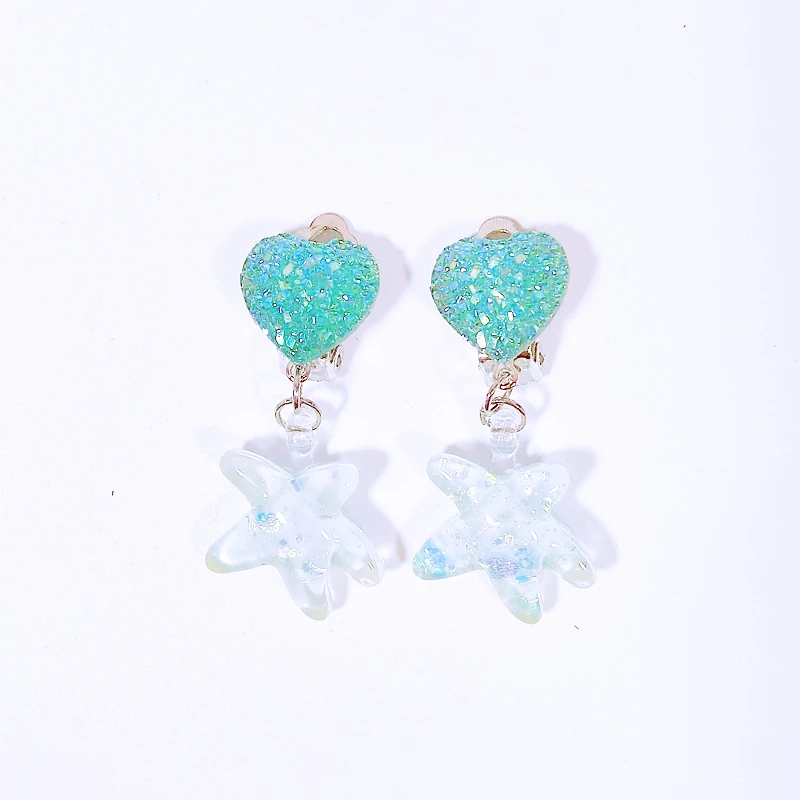 1 Pair Korean Style Kids Ear Clip Lovely Starfish Ear Clip No Piercing Earring Ear Ring For Girls Children Gift Jewelry