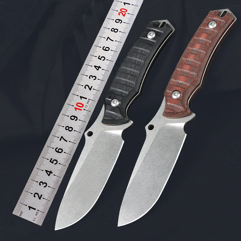 Fixed Blade Knife 14C28N steel Blade Linen handle Handle  With K sheath Outdoor camping Knife Straight Knife
