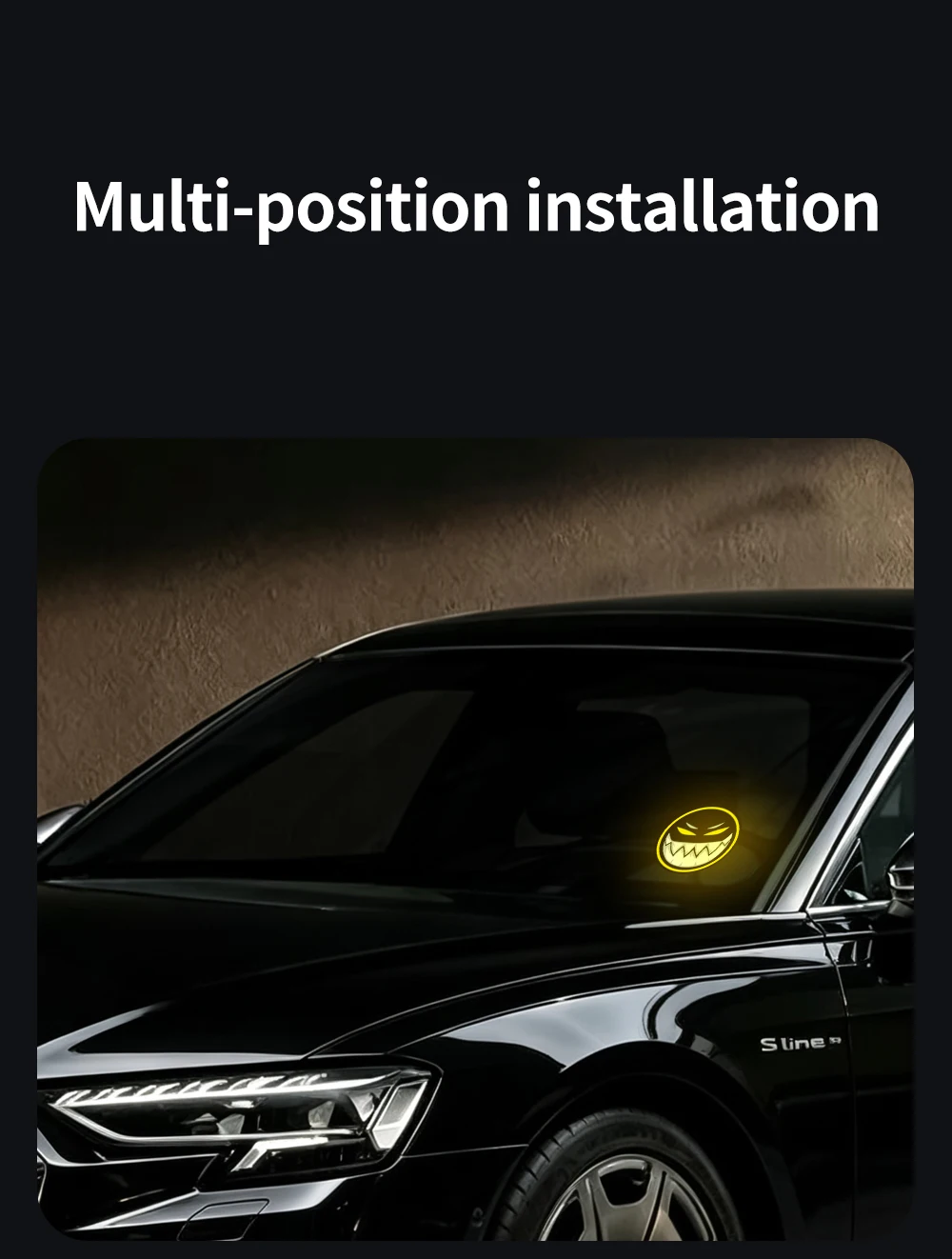 Teufelsauge LED-Licht Auto 3D Dynamisches Solarlicht Atmosphärenlicht Dekoratives Licht Fensterglaslicht Kabellos – Detail 9