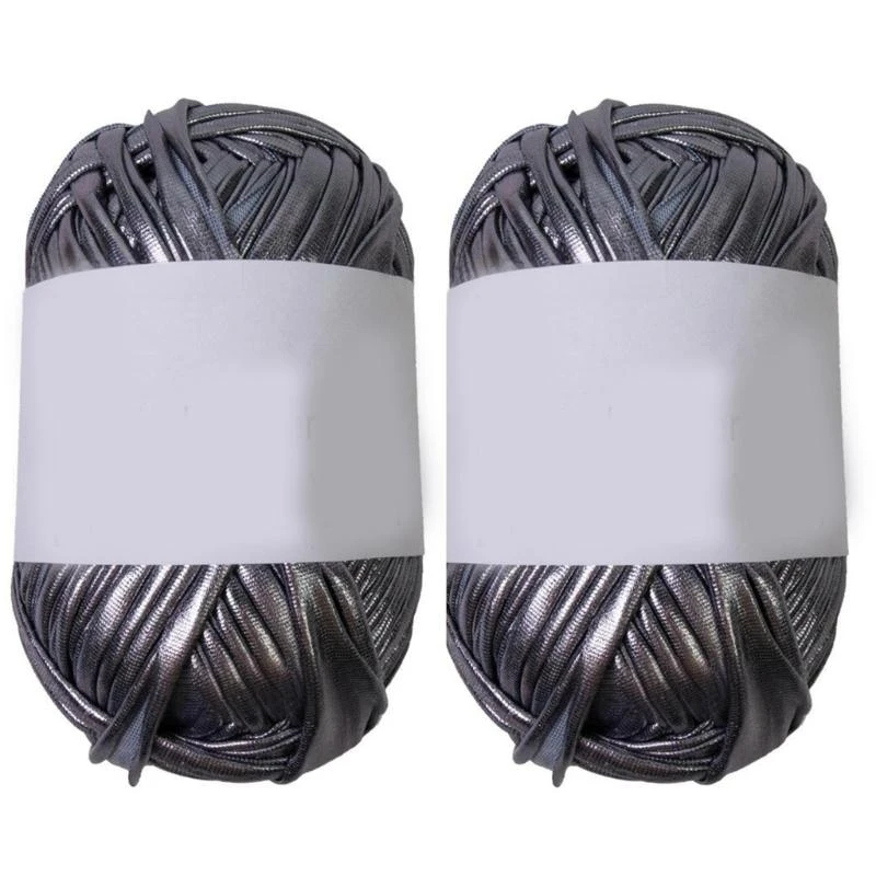 

Metallic T-Shirt Yarn 87.48yd Fabric Knitting Yarn for Crocheting 100g Per Roll