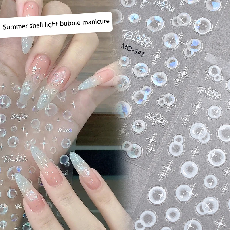 Cute Bubbles Love Shape Nail Sticker Enhancement Adhesive Stereoscopic Personality DIY Nail Decoration