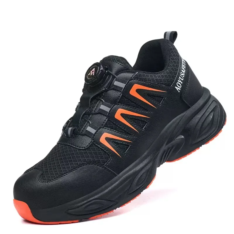 Lekkie i oddychające buty robocze z ochroną przed uderzeniami i przebiciami, odporne na ścieranie, model 2025.