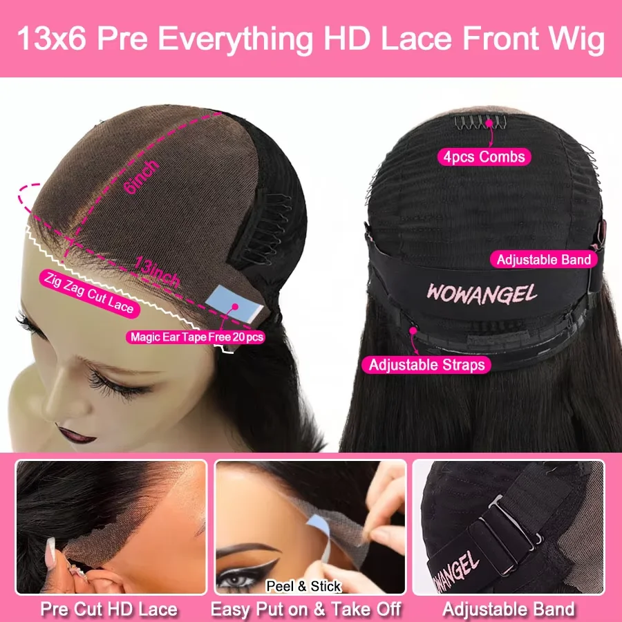 250% Reddish Brown Body Wave Wig 13x6 HD Lace Front Human Hair Wig Pre Cut Invisible HD Lace Front Wig Melt Skin For Woman