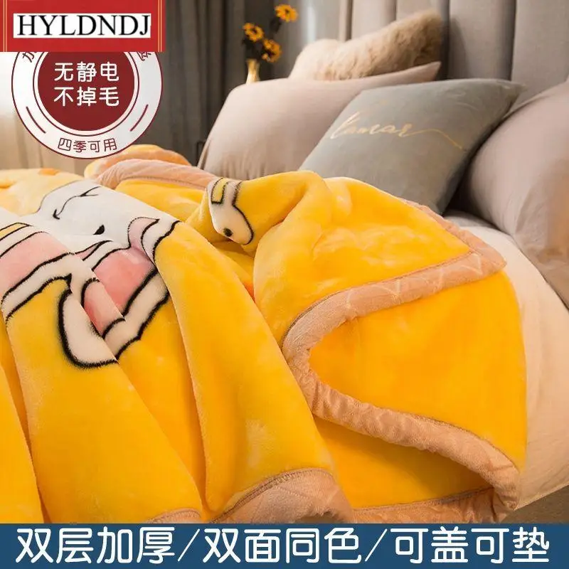 Winter Thick Blankets Double Layer Raschel Mink Weighted Blanket for Double Bed Soft Warm Heavy Fluffy Throw Blankets