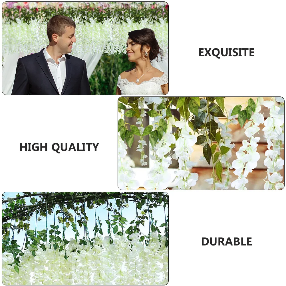 

1Pcs Simulation Wisteria Silk Flower String Exquisite Faux Flower Rattan Decoration for Garden Home Patio Wedding Party