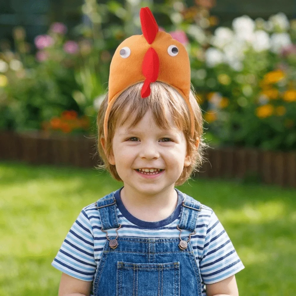 Decorative Cartoon Chicken Headband 3D Cute Animal Hair Accessories Funny Adorkable Chick Headwear Party
