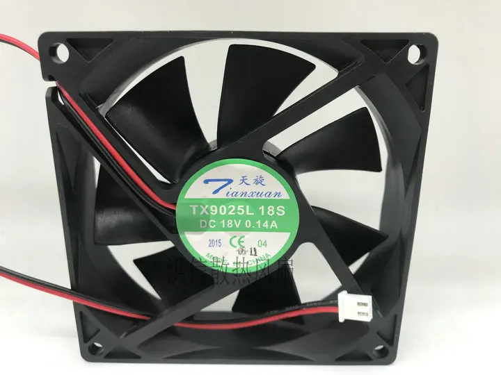 

TX9025L18S DC 18V 0.14A 90x90x25mm 2-Wire Server Cooling Fan