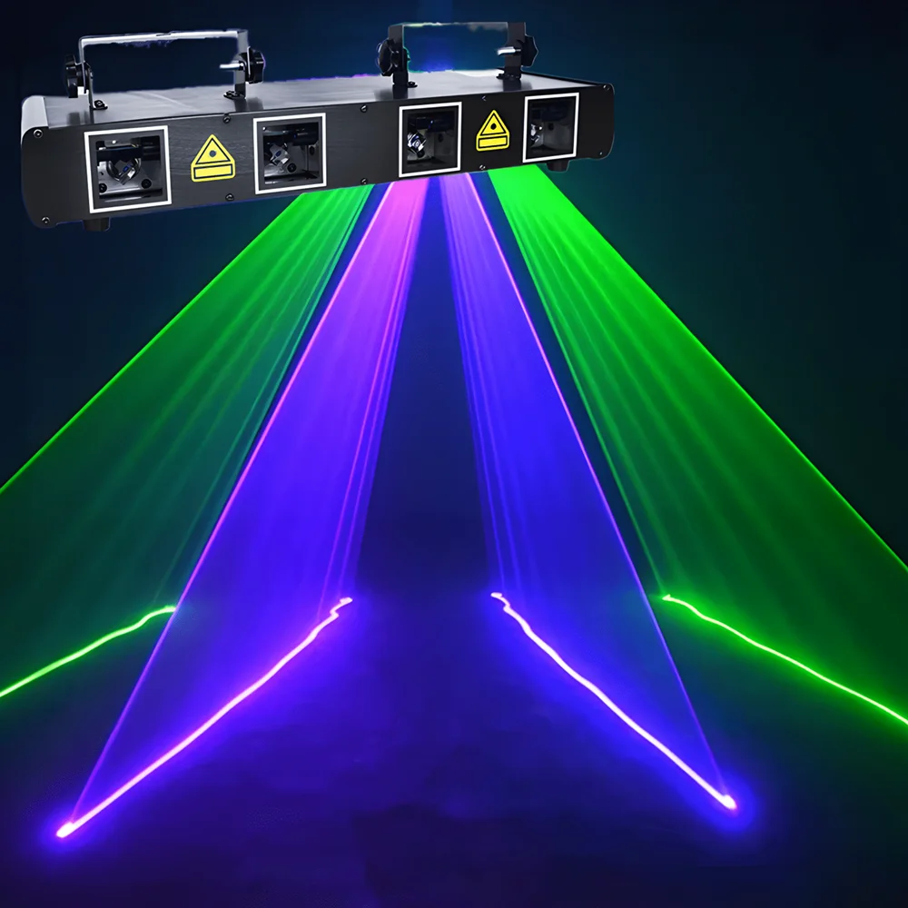 

DJParty Lights 4-лучевой эффект, звуковой управляемый сценический светильник, управляемый DMX, сценическое освещение для дискотеки, стробоскопические огни, домашняя вечеринка