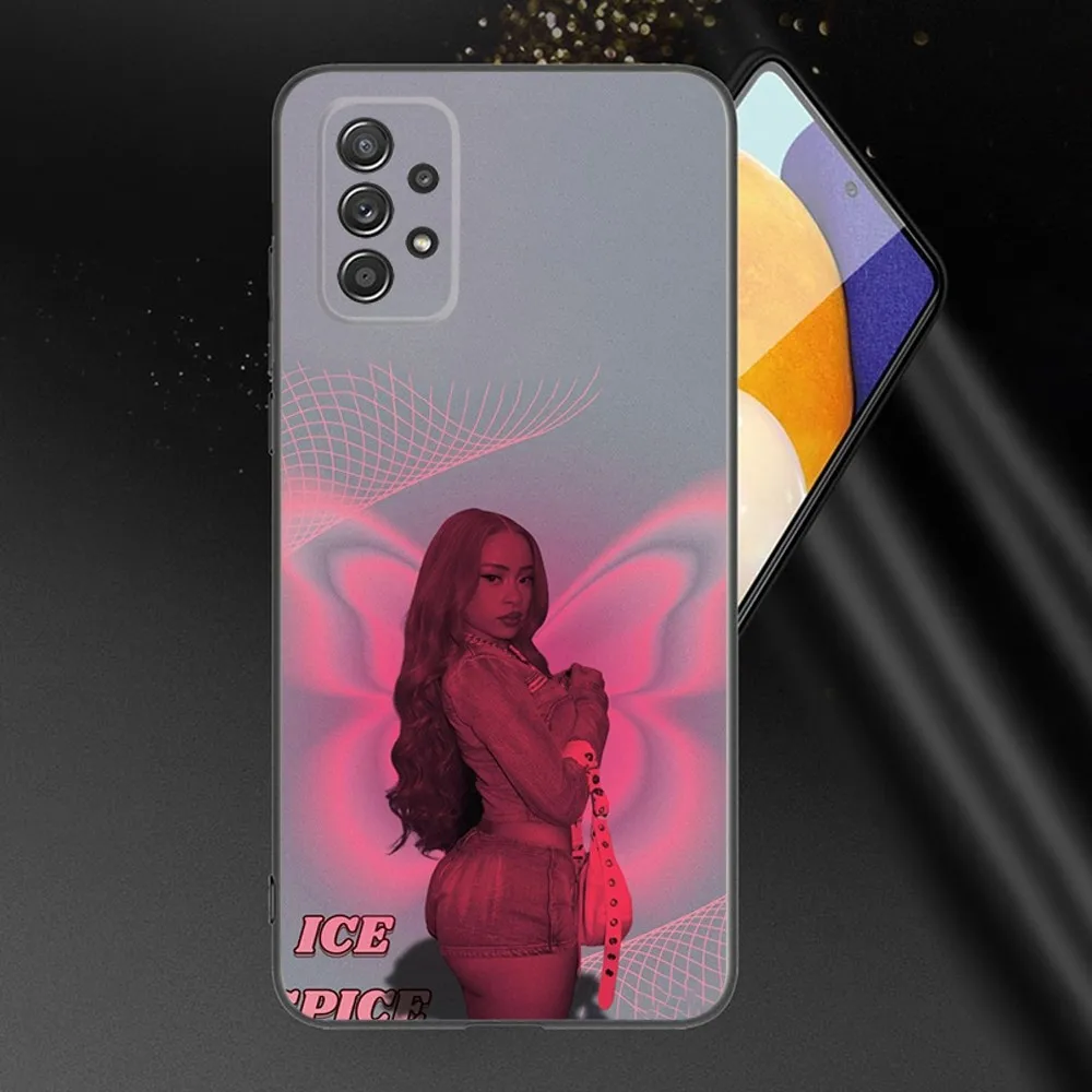 Rapper Ice Spice Phone Case For Samsung Galaxy A13,A21s,A22,A31,A32,A52,A53,A71,A80,A91 Soft Black Phone Cover