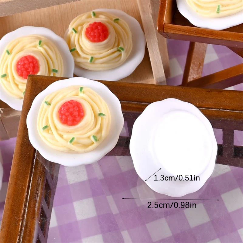 10개/봉지 귀여운 시뮬레이션 국수 인형집 장난감 액세서리 미니어처 음식 놀이 장면 모델 마이크로 풍경 장식품 홈 데코