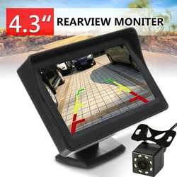 4. 3-calowy wyświetlacz TFT LCD z Monitor HD samochodowym z odwróconą kamerą do cofania kamera parkowania rejestrator jazdy