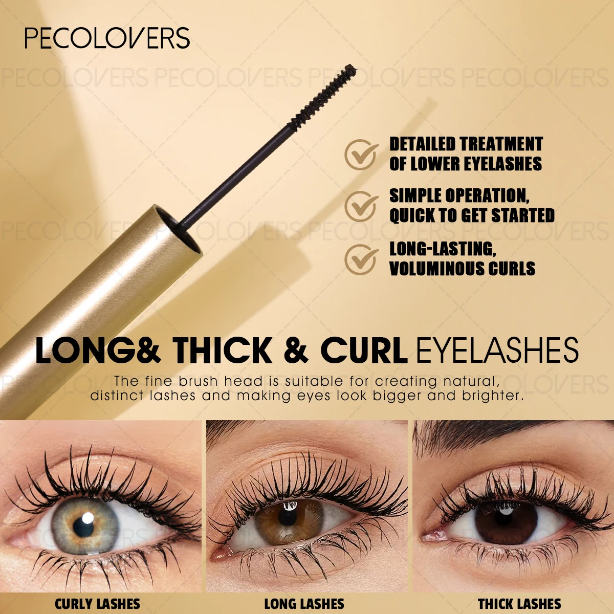 Mascara volume snello naturale da 1 pezzo, per tutti i tipi di pelle, impermeabile e resistente al sudore, ciglia nere a lunga durata, cosmetici per gli occhi