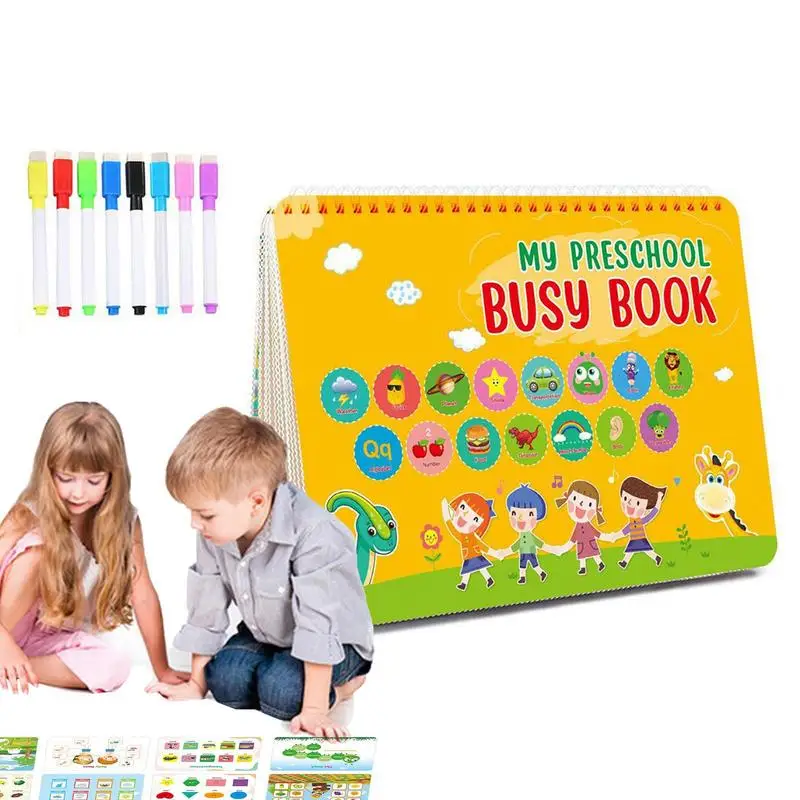 

Preschool Busy Book 15 Topics Toddler Learning Books Kindergarten Activity Book Colorful Kindergarten Books Educational Toys For