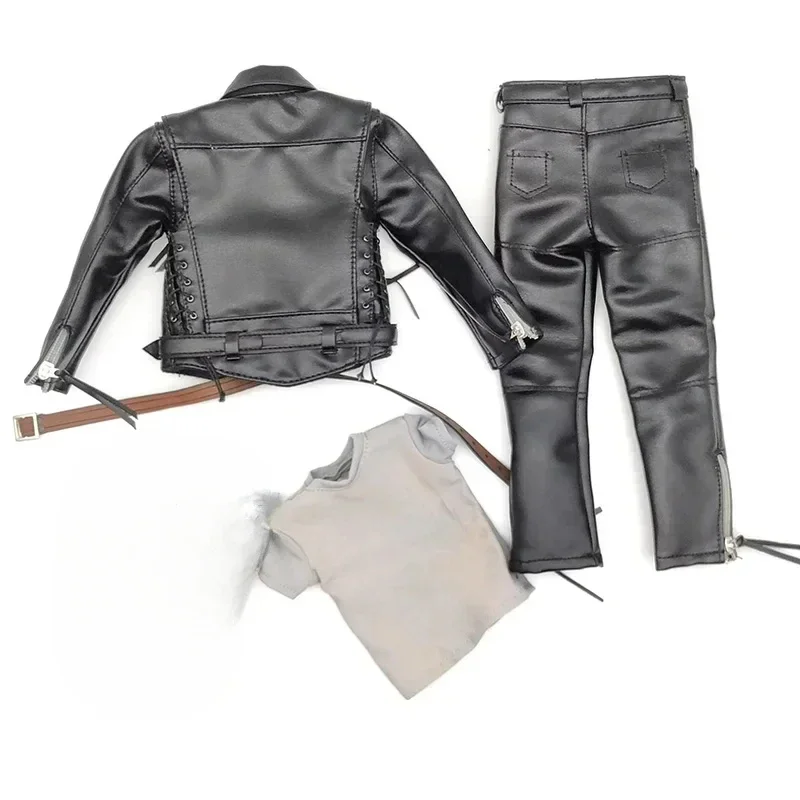1/6 Leather Coat Jacket Pants Boots Model Clothes Set For 12in Male Soldier Phicen Tbleague M34 Body Action Figure 30cm Doll