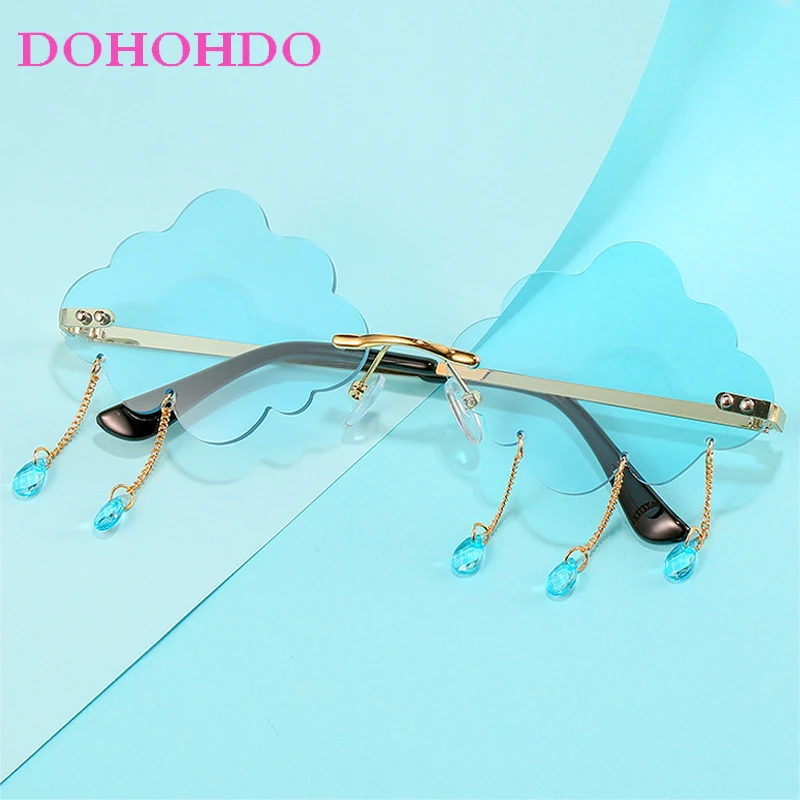 موضة بدون شفة النظارات الشمسية النساء الرجال الرجعية العلامة التجارية تصميم الإناث شخصية الزخرفية مضحك نظارات الحفلات UV400 Gafas دي سول #2