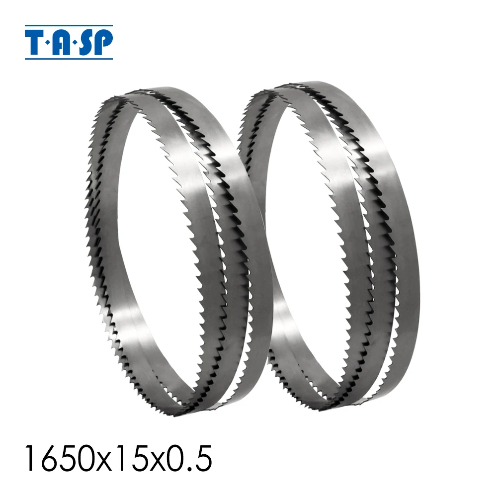 TASP 2pcs 65 Inch 1650mm Band Saw Blade 1650 x 15 x 0.5mm Woodworking Bandsaw Tools TPI 6