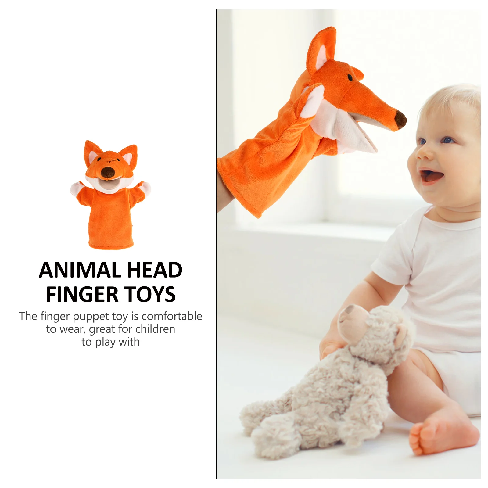 Mini Dolls Toddler Toys Crow Hand Puppet Animal Head Finger Kid 2800X1500X1300CM Orange for Kids Child