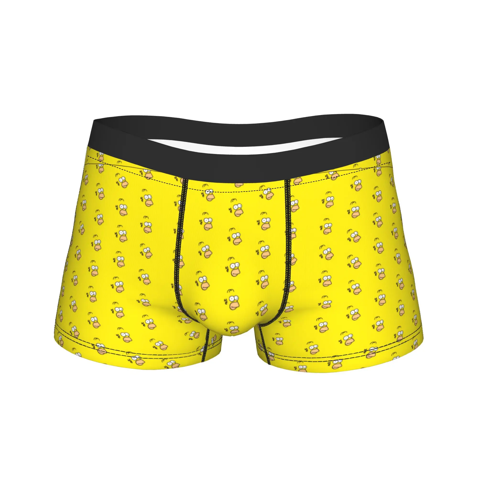 

S-Simpsons Homer Face Pattern Underwear Male Underpants Printed Breathable Boxer Shorts Hot Sale Shorts Briefs Plus Size