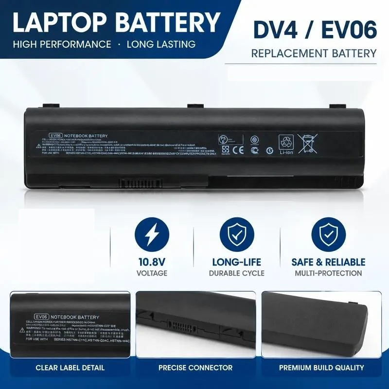 Replacement Laptop Battery for HP CQ40 CQ41 CQ45 CQ50 CQ60 CQ61 CQ70 CQ71 DV4 DV5 DV6 EV06 Notebook Power Supply