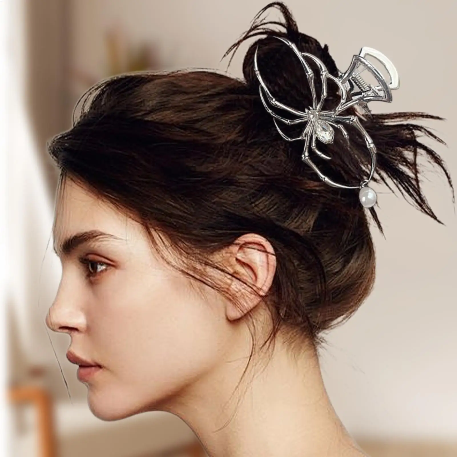 

Заколки для волос на Хэллоуин для женщин и девочек, 1 шт., металлическая черная паутина, металлическая заколка для волос на Хэллоуин, аксессуары для волос, украшение