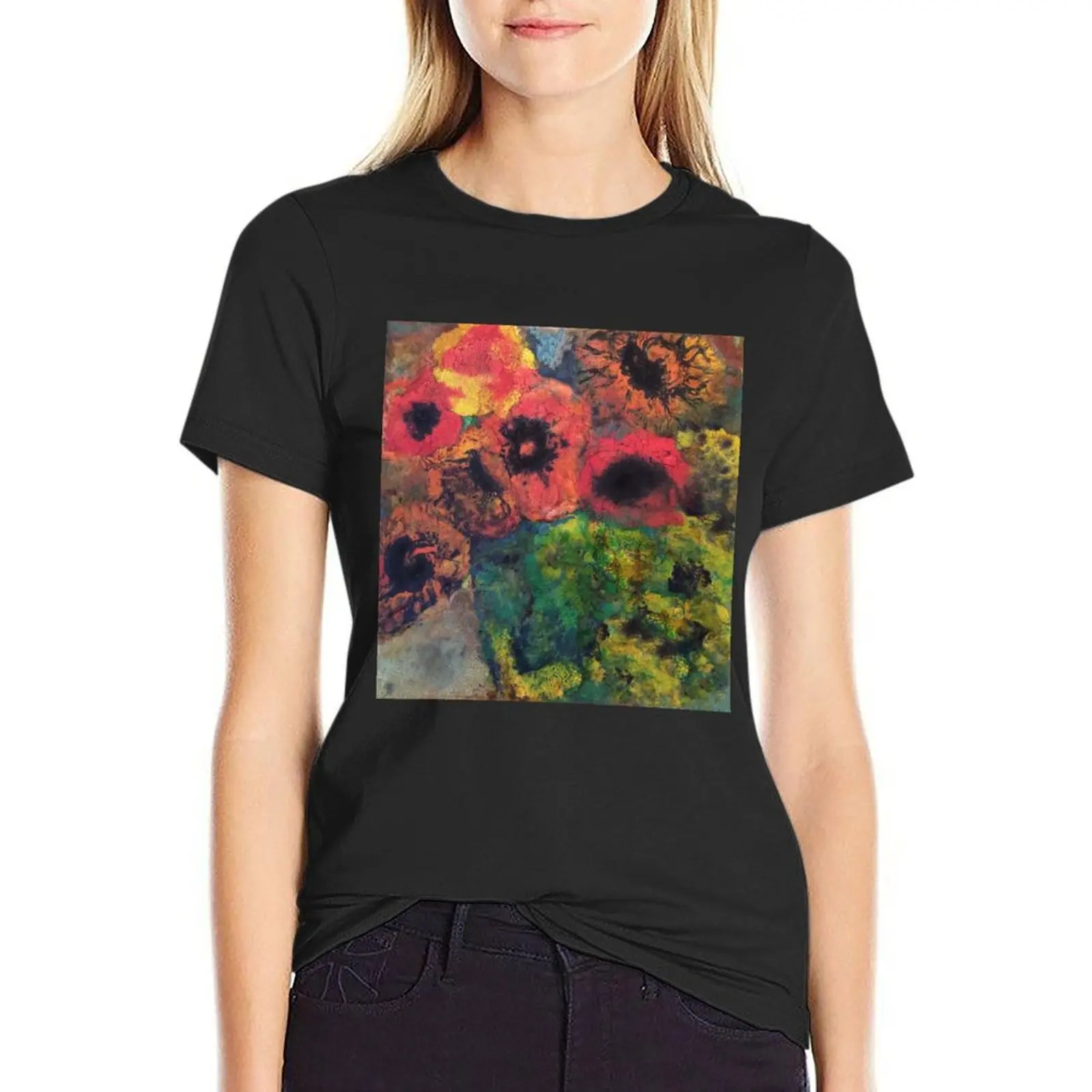 

Vase de Fleurs T-Shirt oversized heavyweights vintage clothes female Women tops