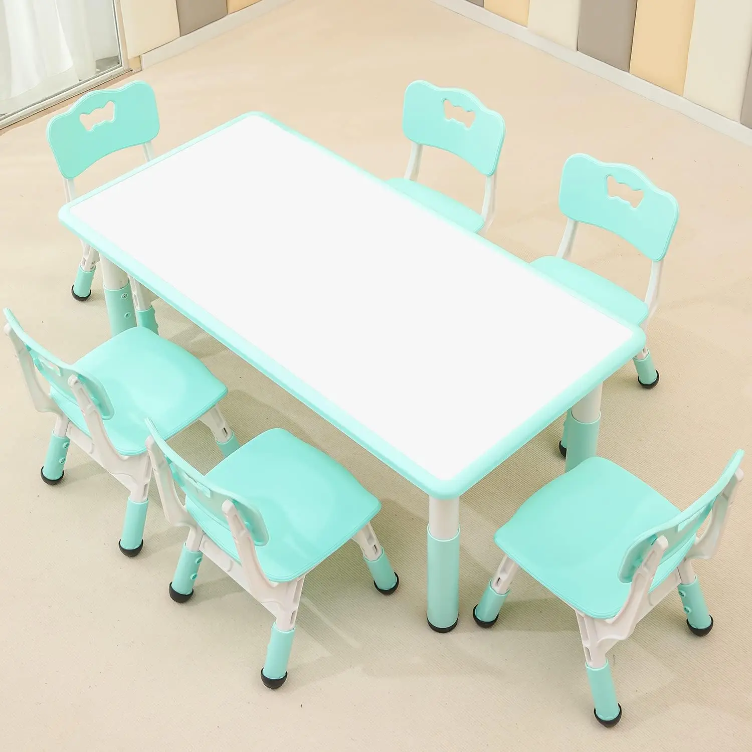 

Children's Table and Chair Set Suitable for Boys and Girls Age 2-12 Height Adjustable Table top