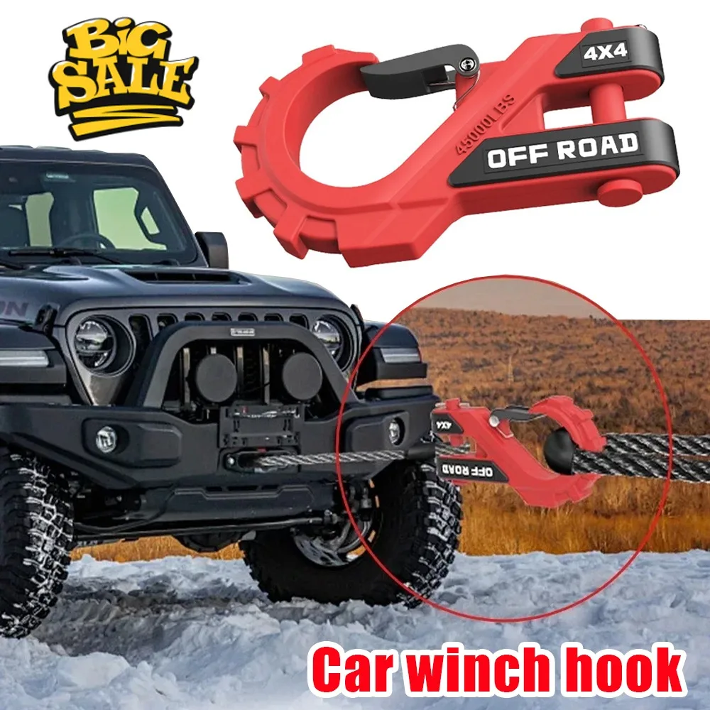 

20-тонный крюк для внедорожной лебедки, кованый сверхмощный буксировочный крюк с утолщенным язычком, подходит для джипа и восстановления грузовиков, 1 шт.