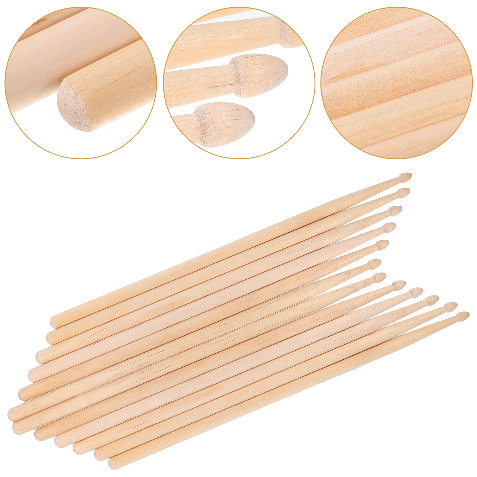 

6Pairs Drumsticks Maple Wood High Durability Drum Practice Sticks for Adults Beginners Jazz Percussion Equipment