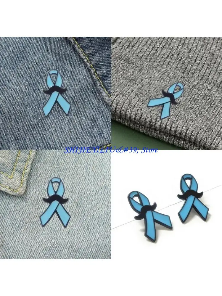 

E21F Fashionable Ribbon Brooch Blue Badge Pin for Fundraisers and Anniversaries 10pcs